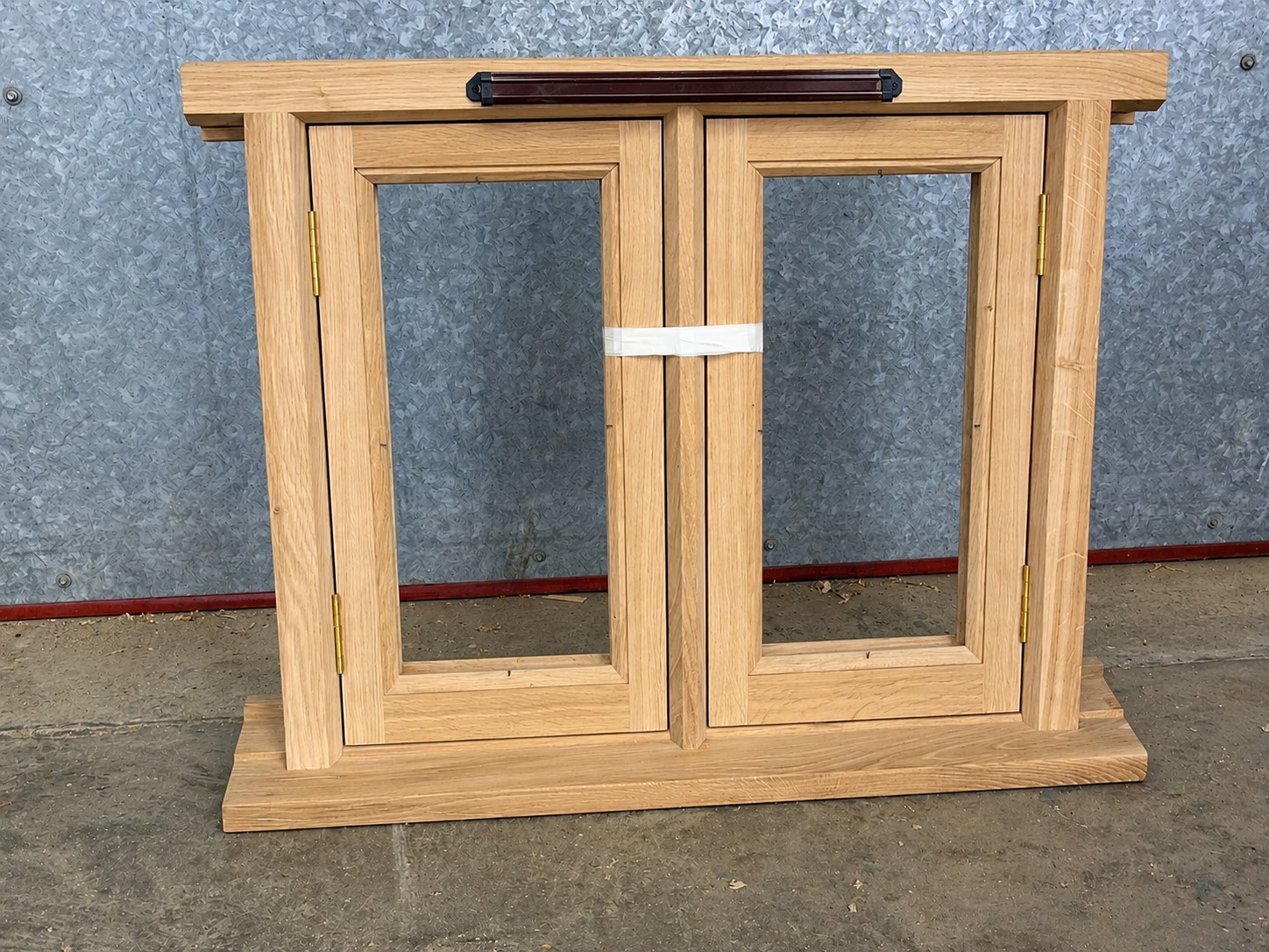 Unfinished timber casement frame and two glazed opening lights