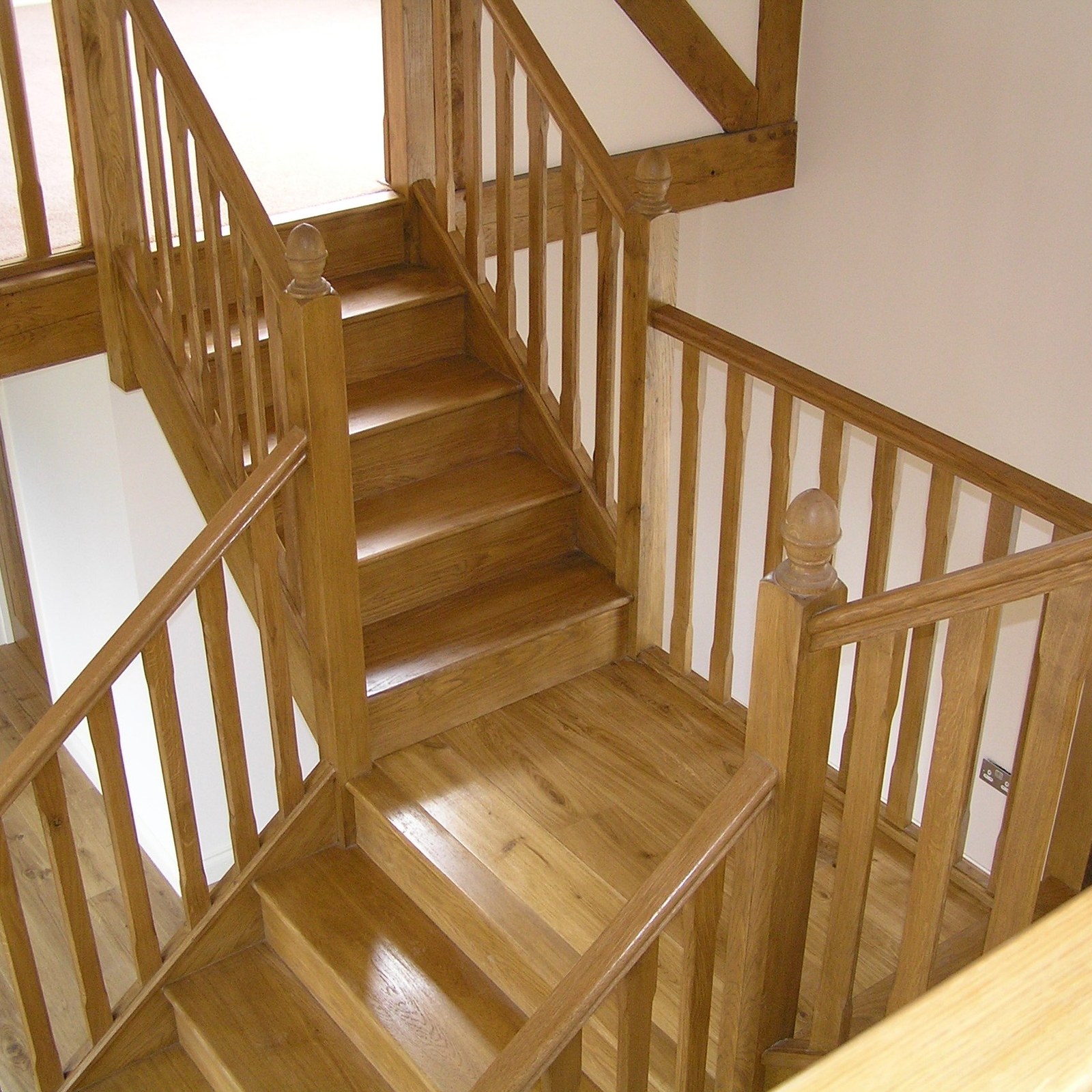 Timber stair flight and matching balustrade