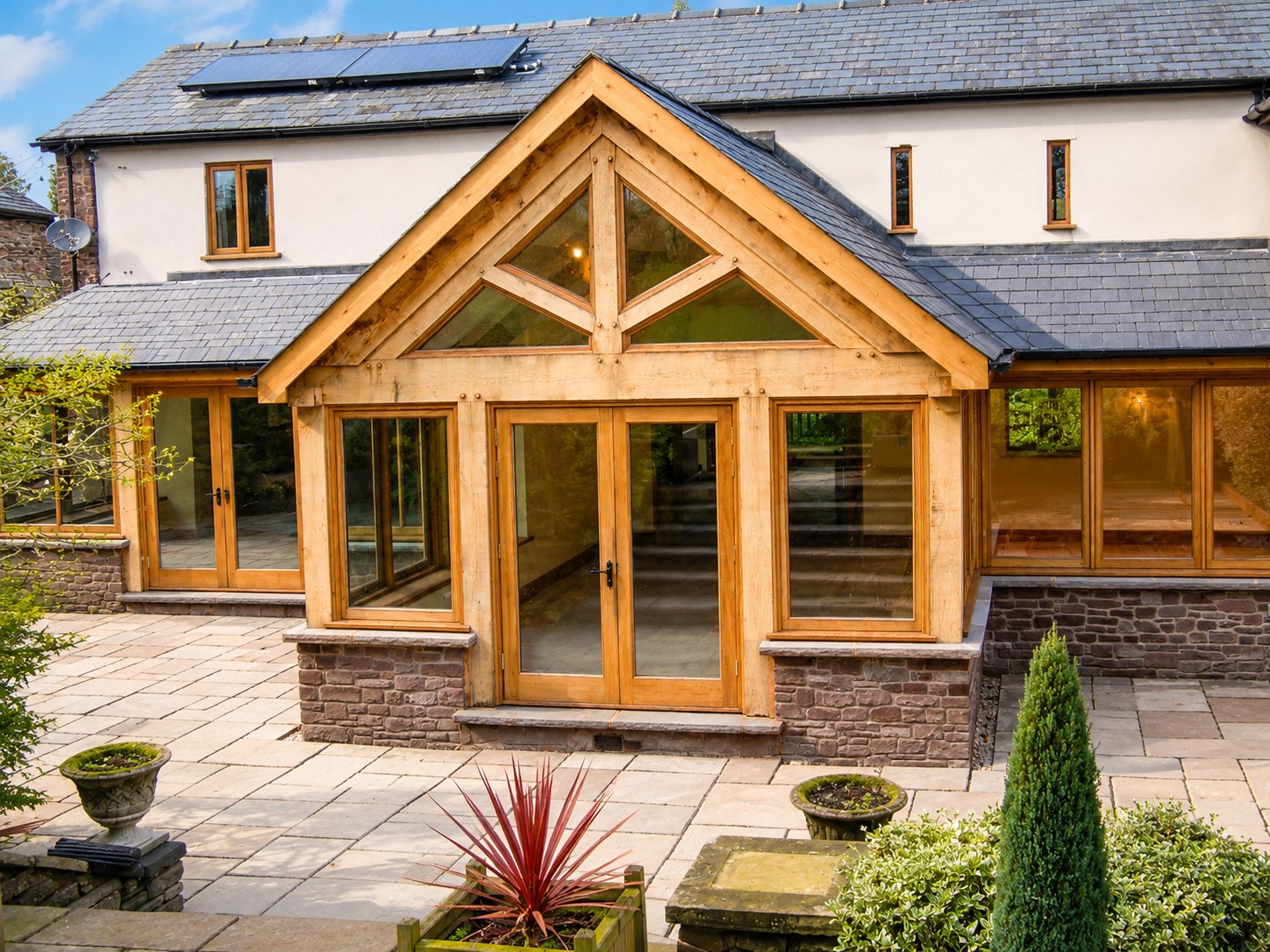 Gabled timber garden-room entrance