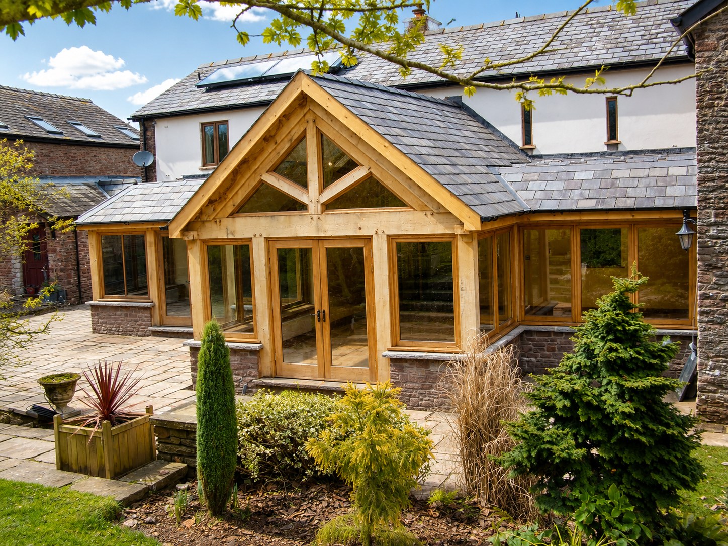 Timber garden room and planted terrace