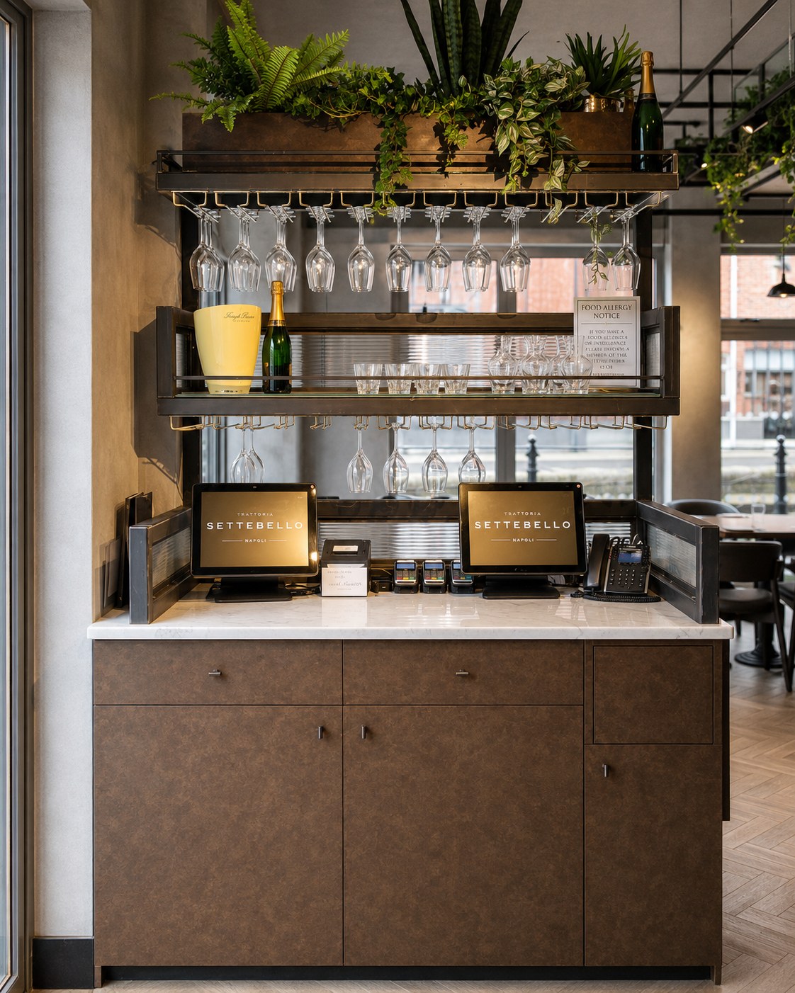 Timber counter and display shelving