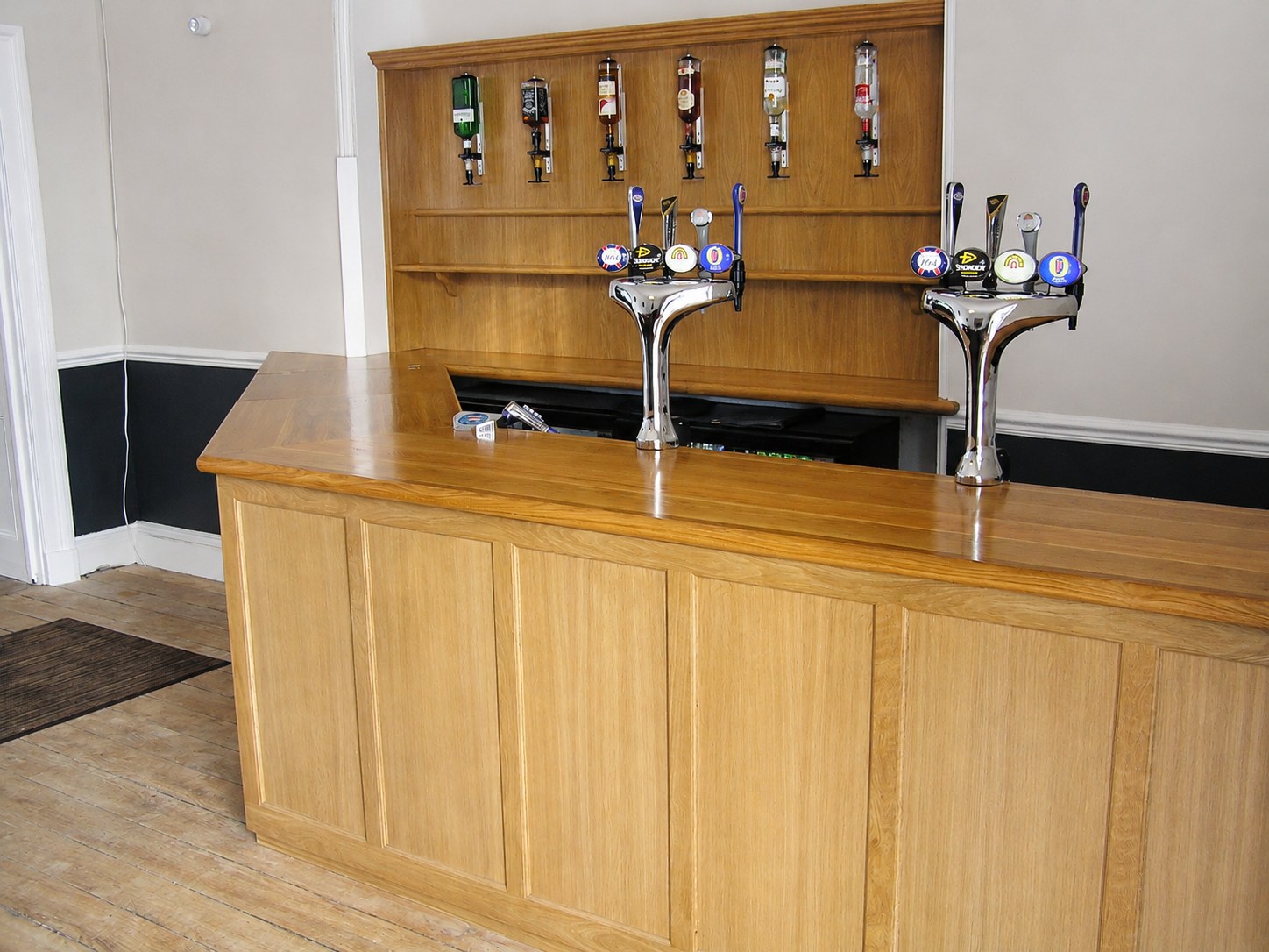Timber back-bar cupboards and counter