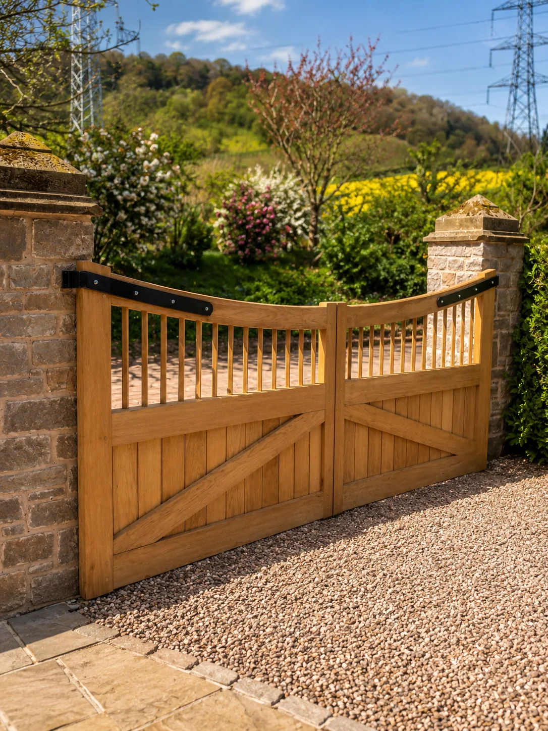 Boarded timber entrance gates