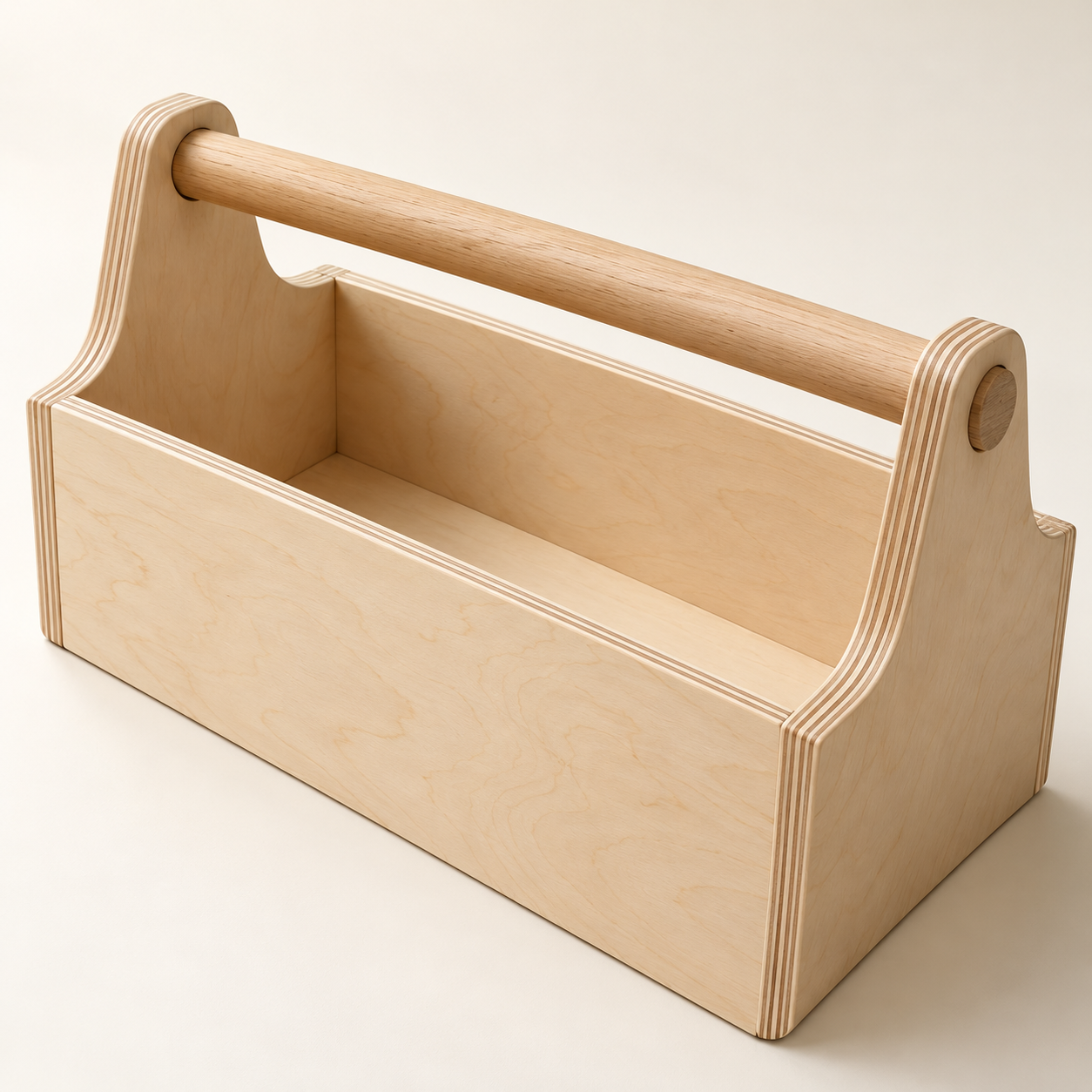 Birch Plywood Craft Tool Tote — AI-generated design illustration