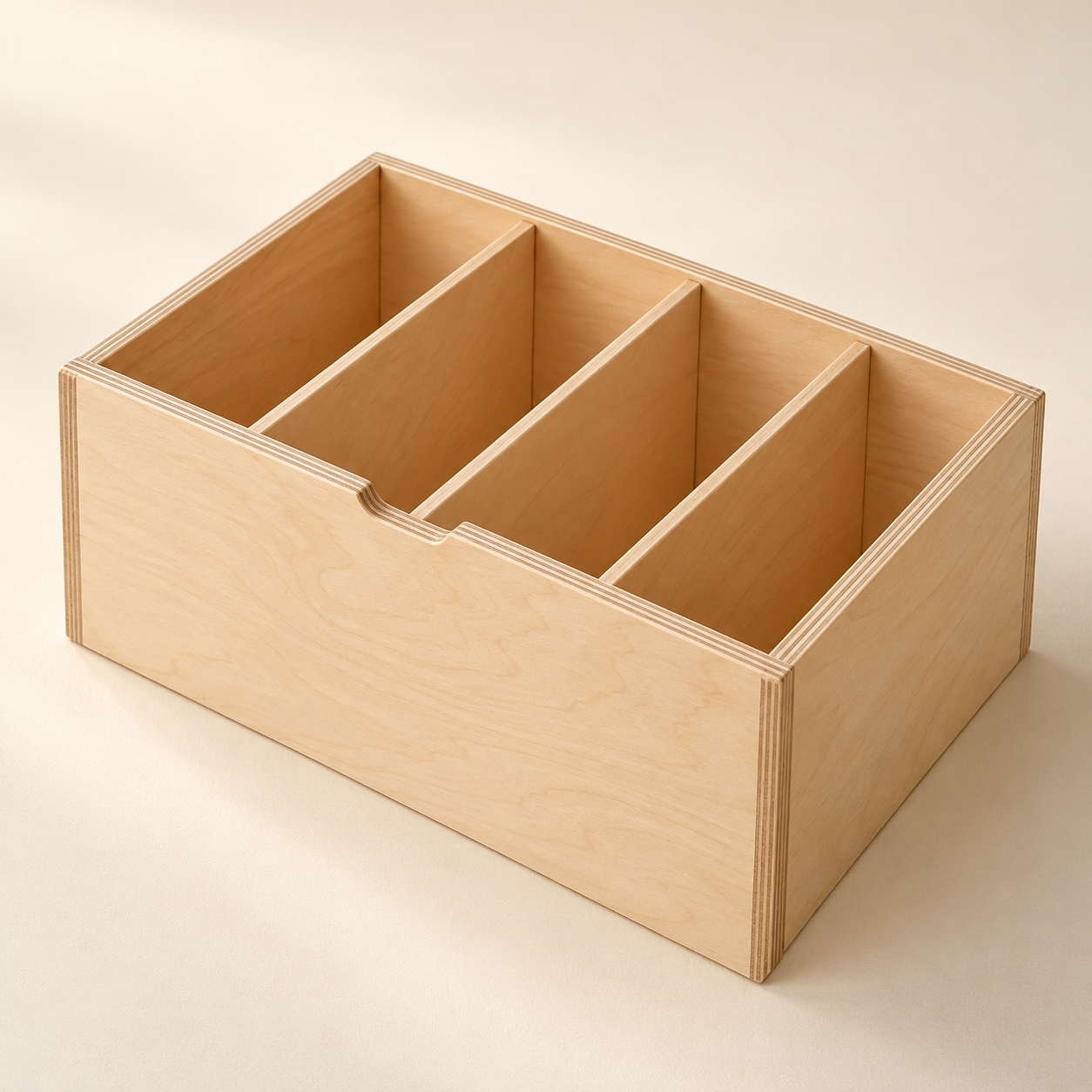 Birch Plywood Seed Packet Box — AI-generated design illustration