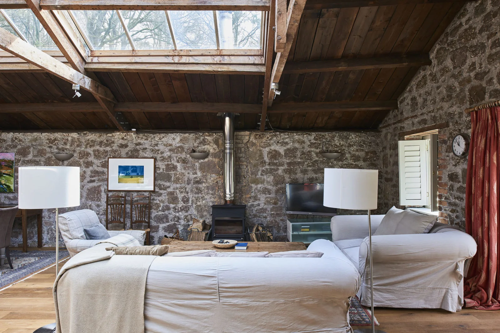 Timber beams and glazed garden-room roof