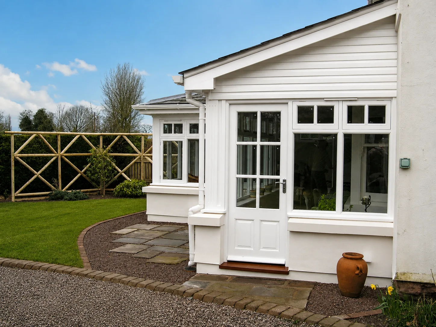 Painted glazed garden room