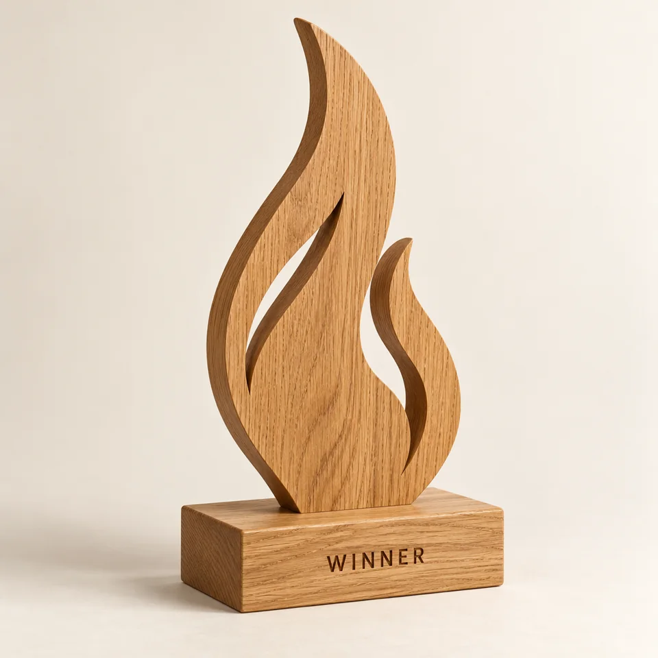 Oak Flame Trophy — AI-generated design illustration