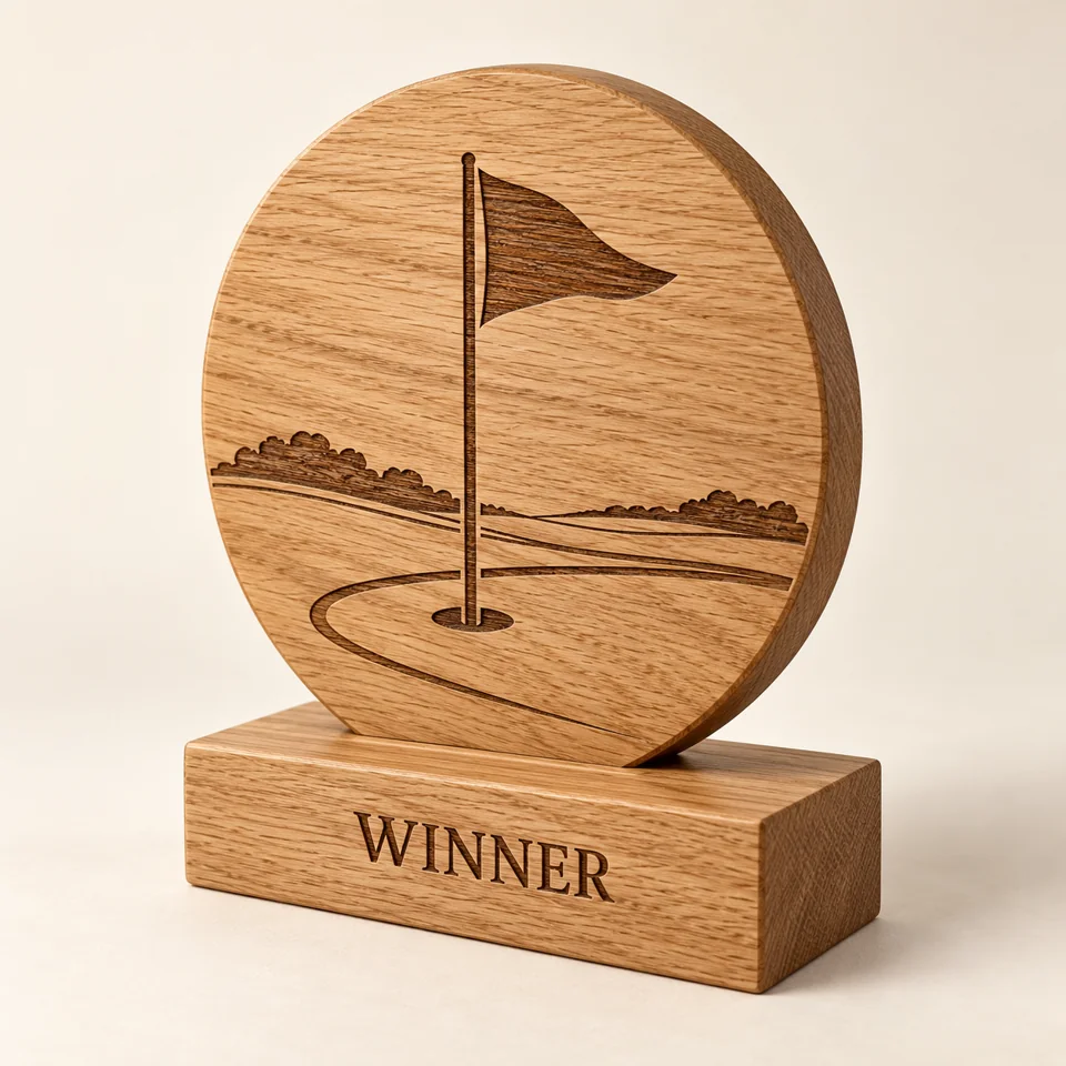 Oak Golf Trophy — AI-generated design illustration