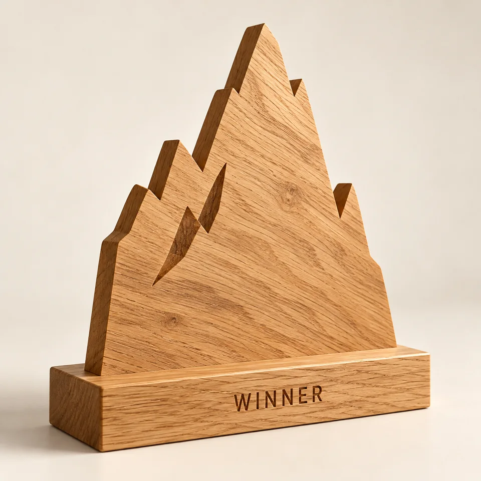 Oak Mountain Achievement Trophy — AI-generated design illustration