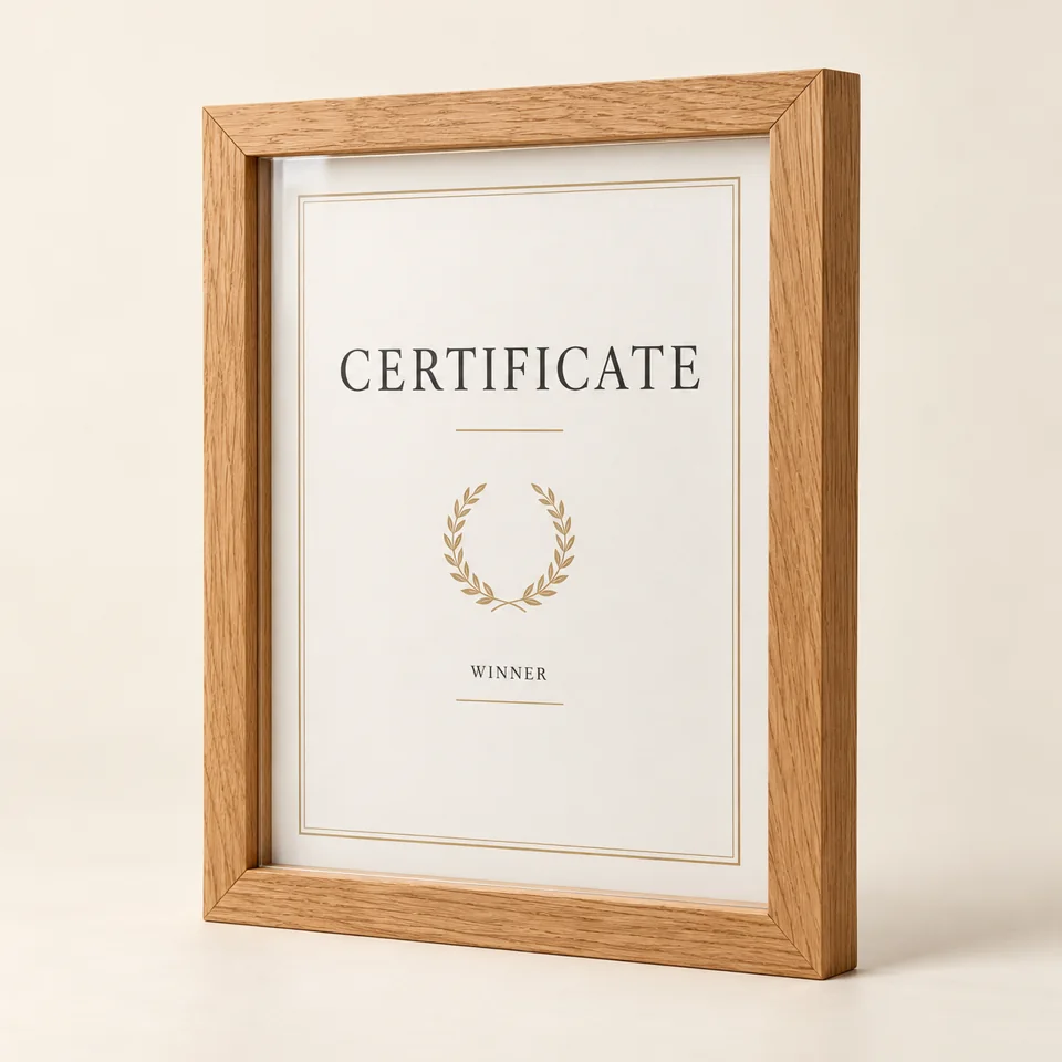 Oak Certificate Display Frame — AI-generated design illustration