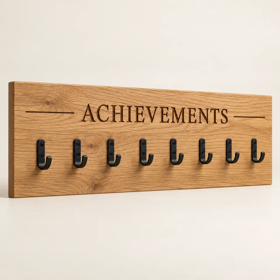 Oak Medal Display Board — AI-generated design illustration