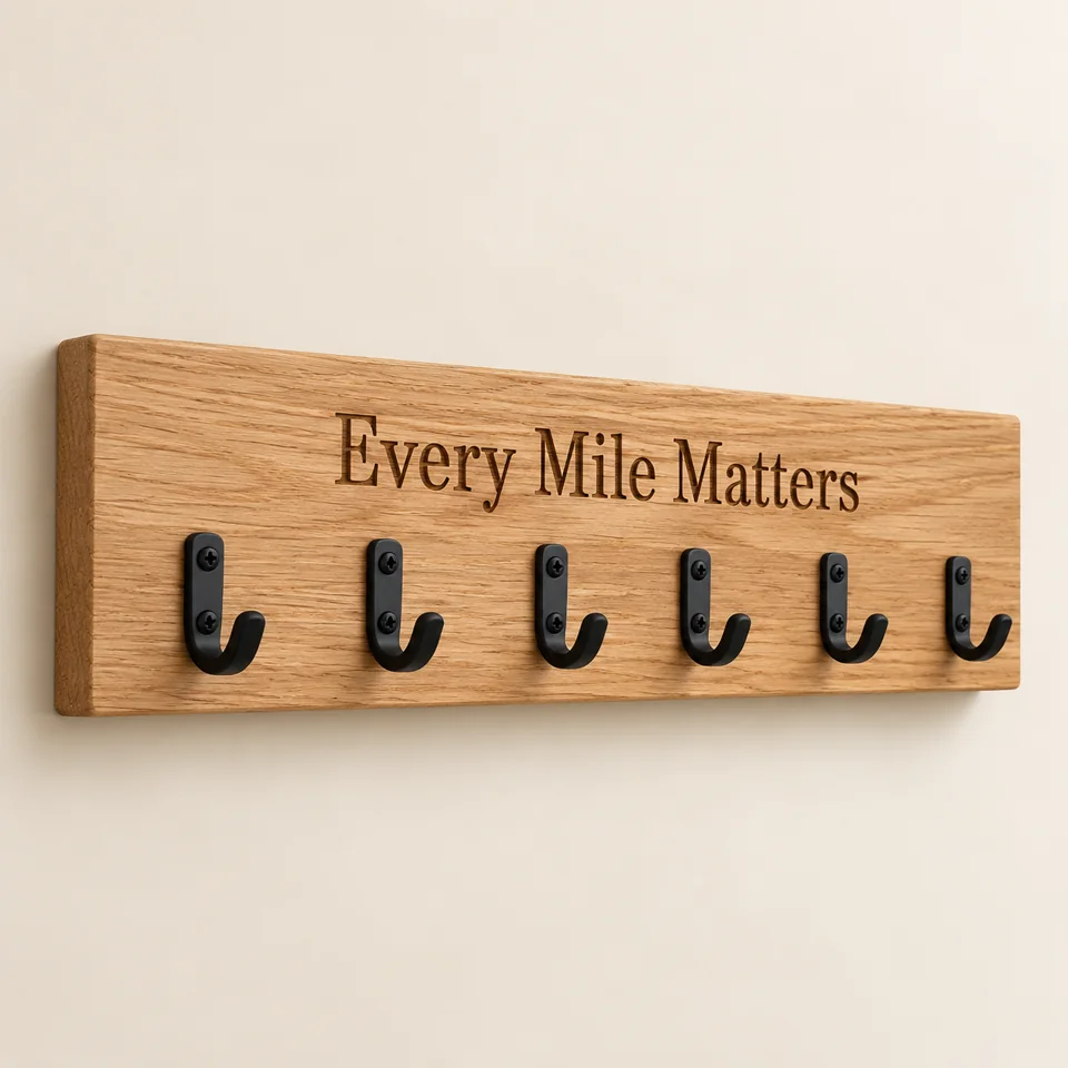 Personalised Oak Medal Display Rail — AI-generated design illustration