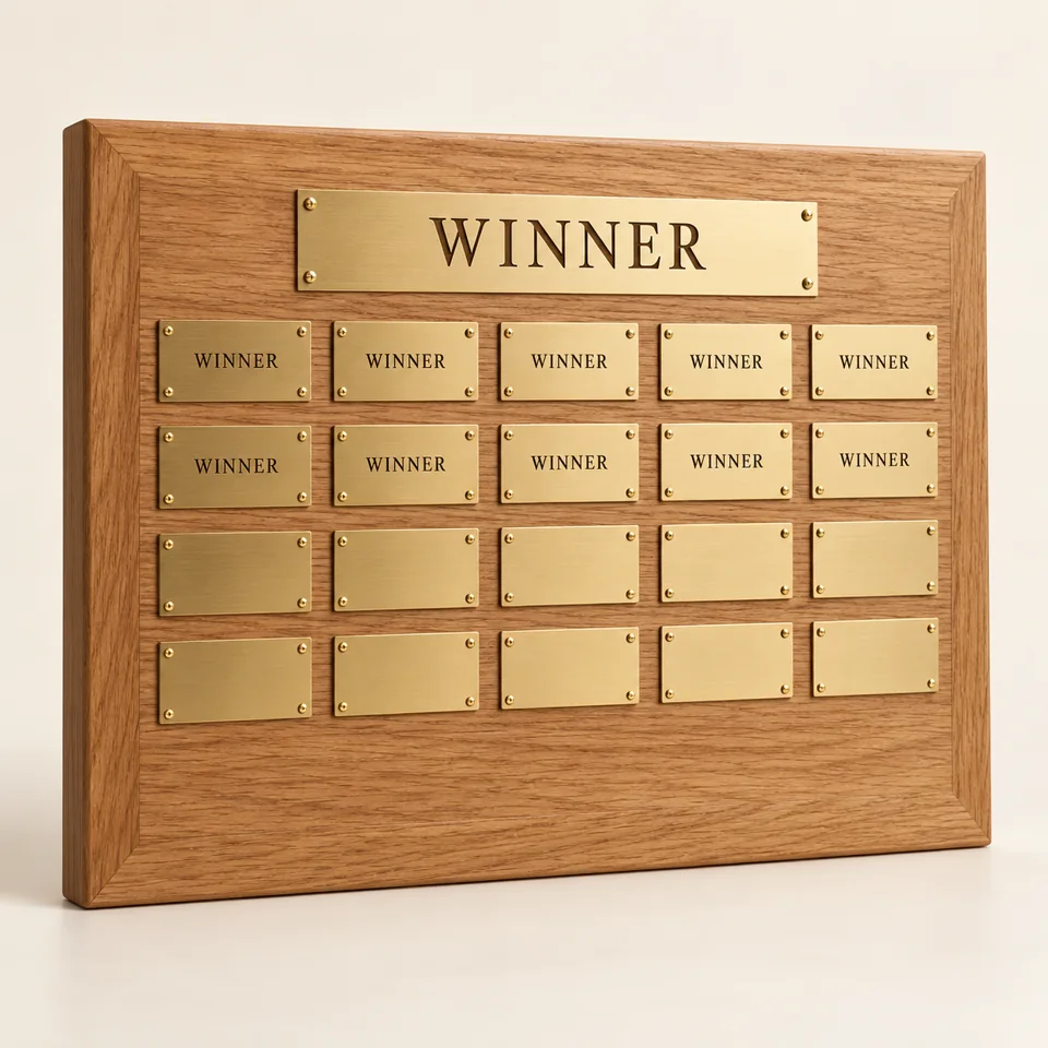 Oak Perpetual Award Board — AI-generated design illustration