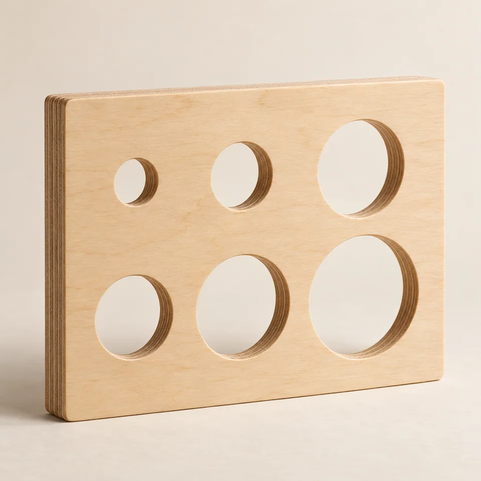 CNC Plywood Circle Marking Template — AI-generated design illustration