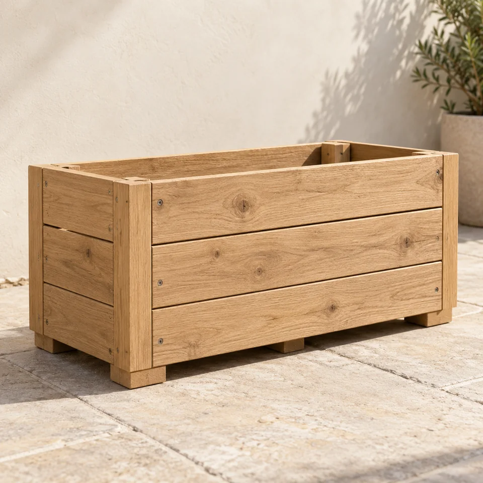 Timber Raised Planter — AI-generated design illustration