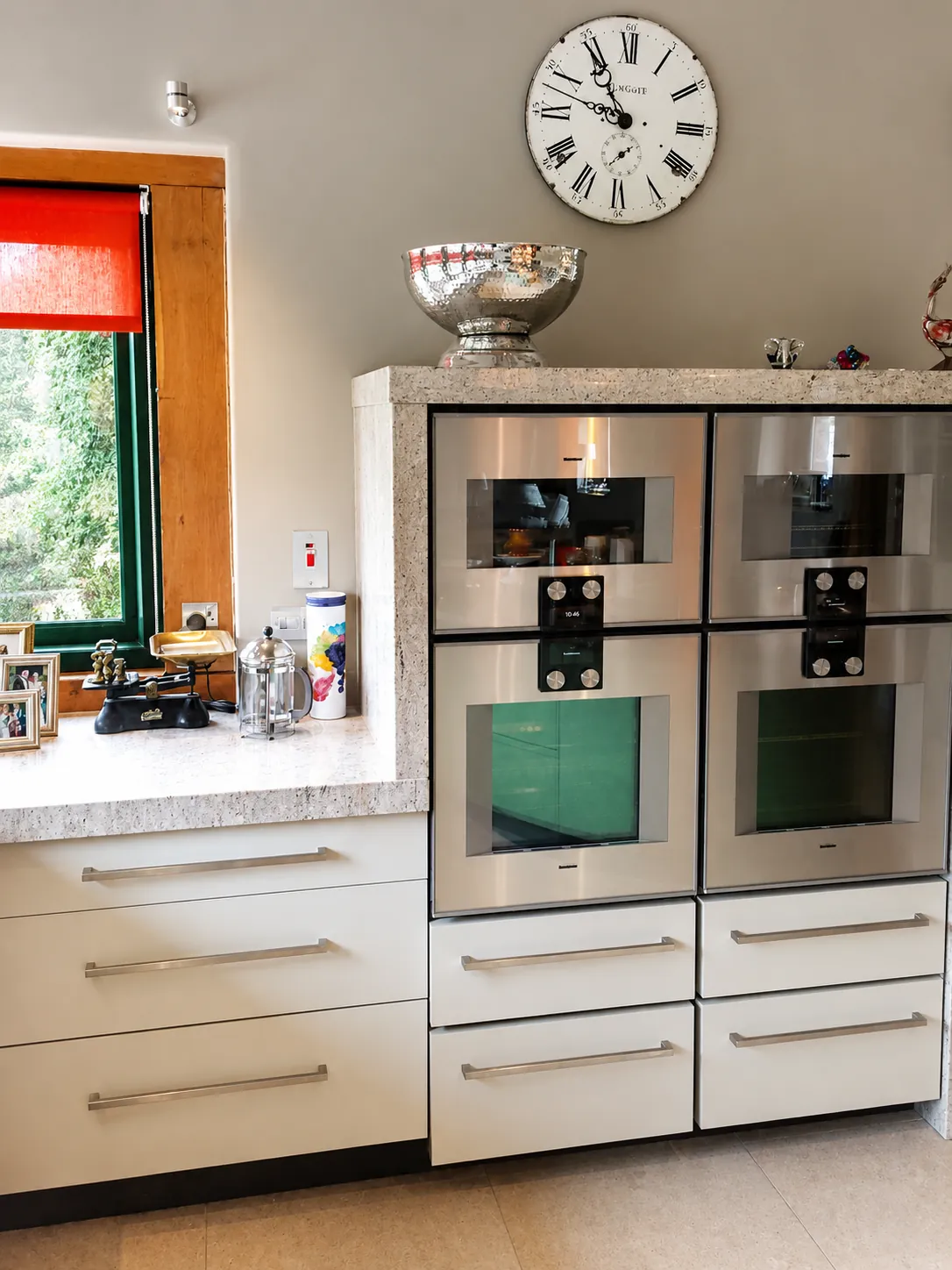 Painted glazed kitchen cupboard