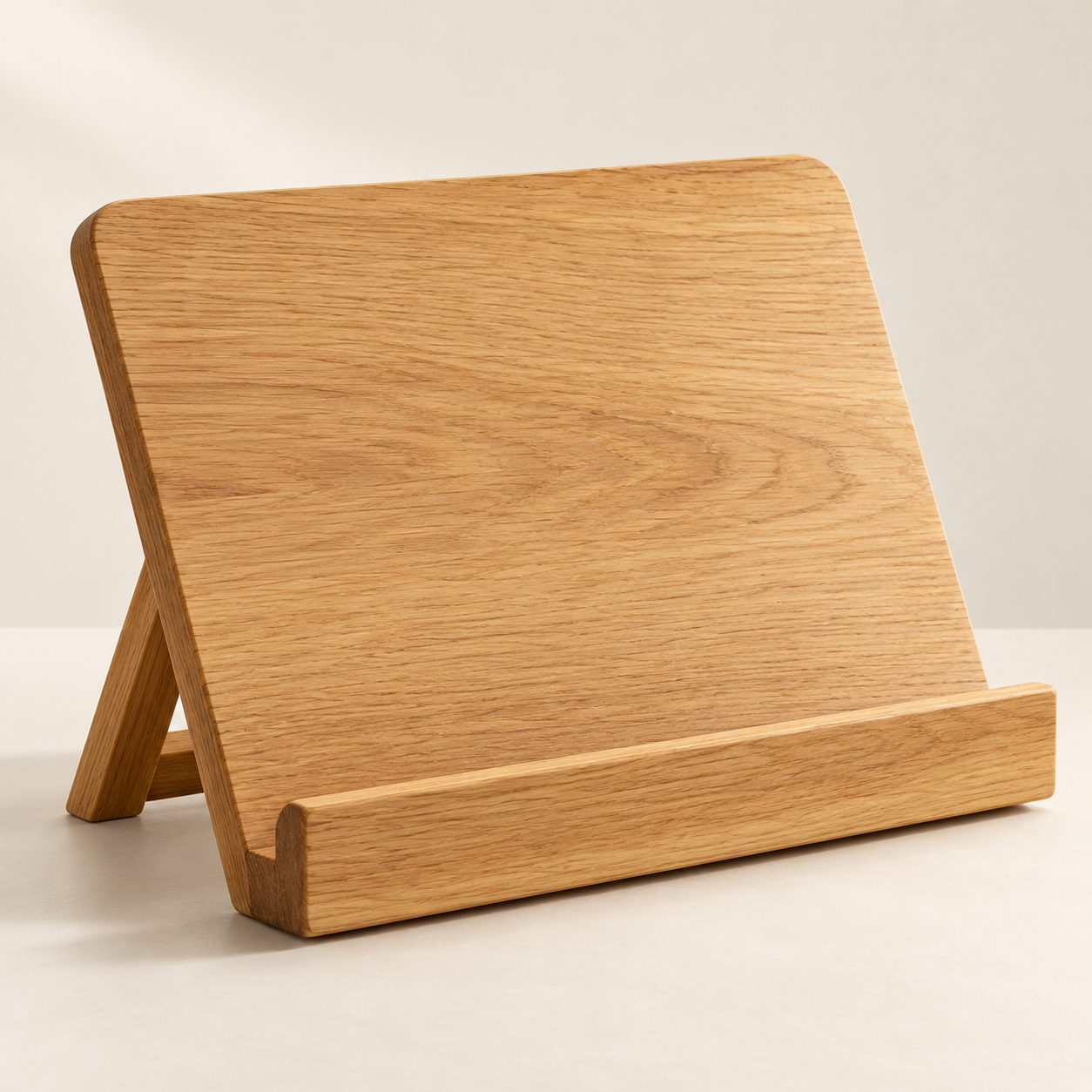 Solid Oak Recipe Book Stand — AI-generated design illustration
