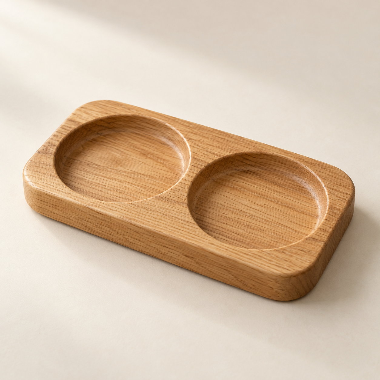 Solid Oak Salt & Pepper Tray — AI-generated design illustration