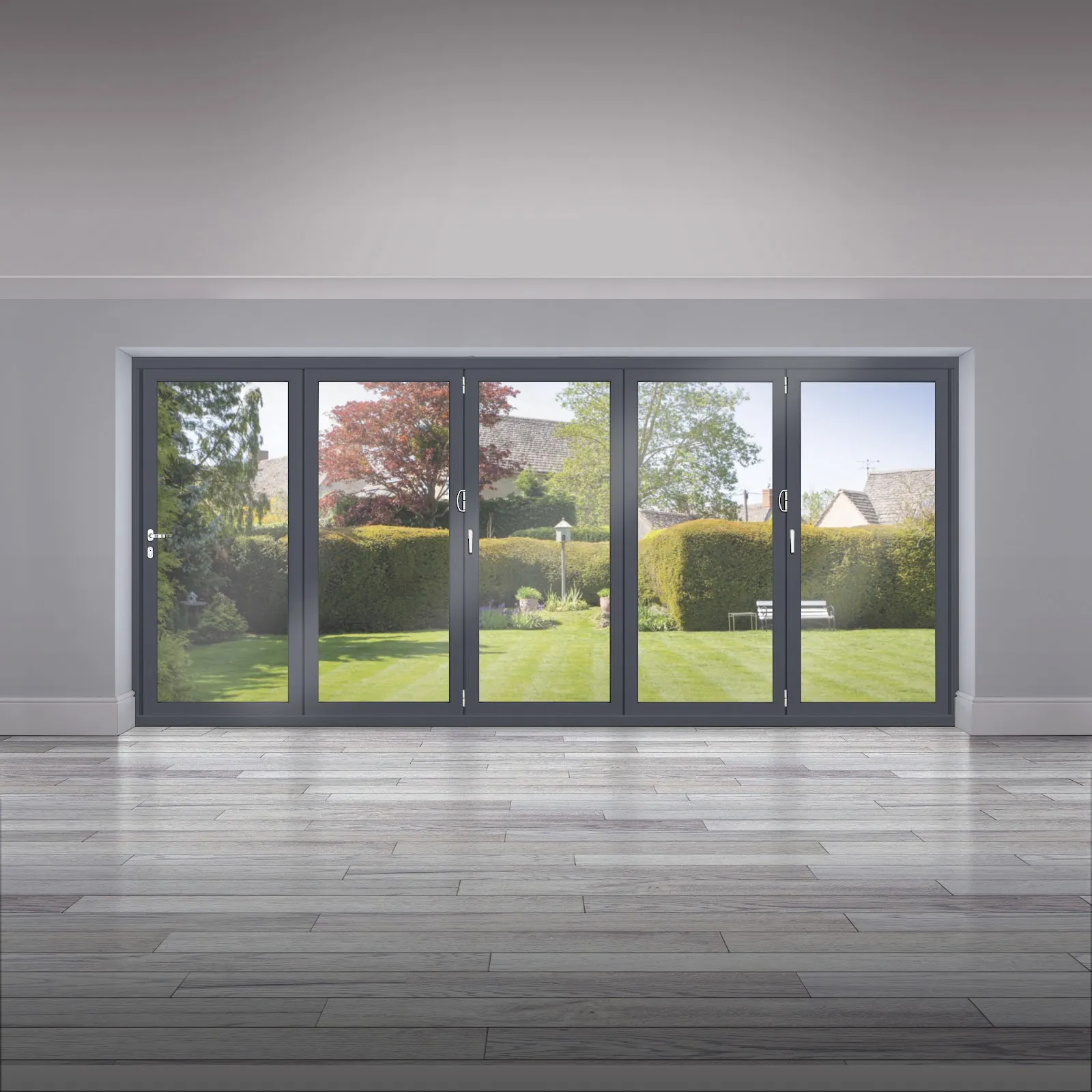 Grey Origin bi-fold door configuration illustration