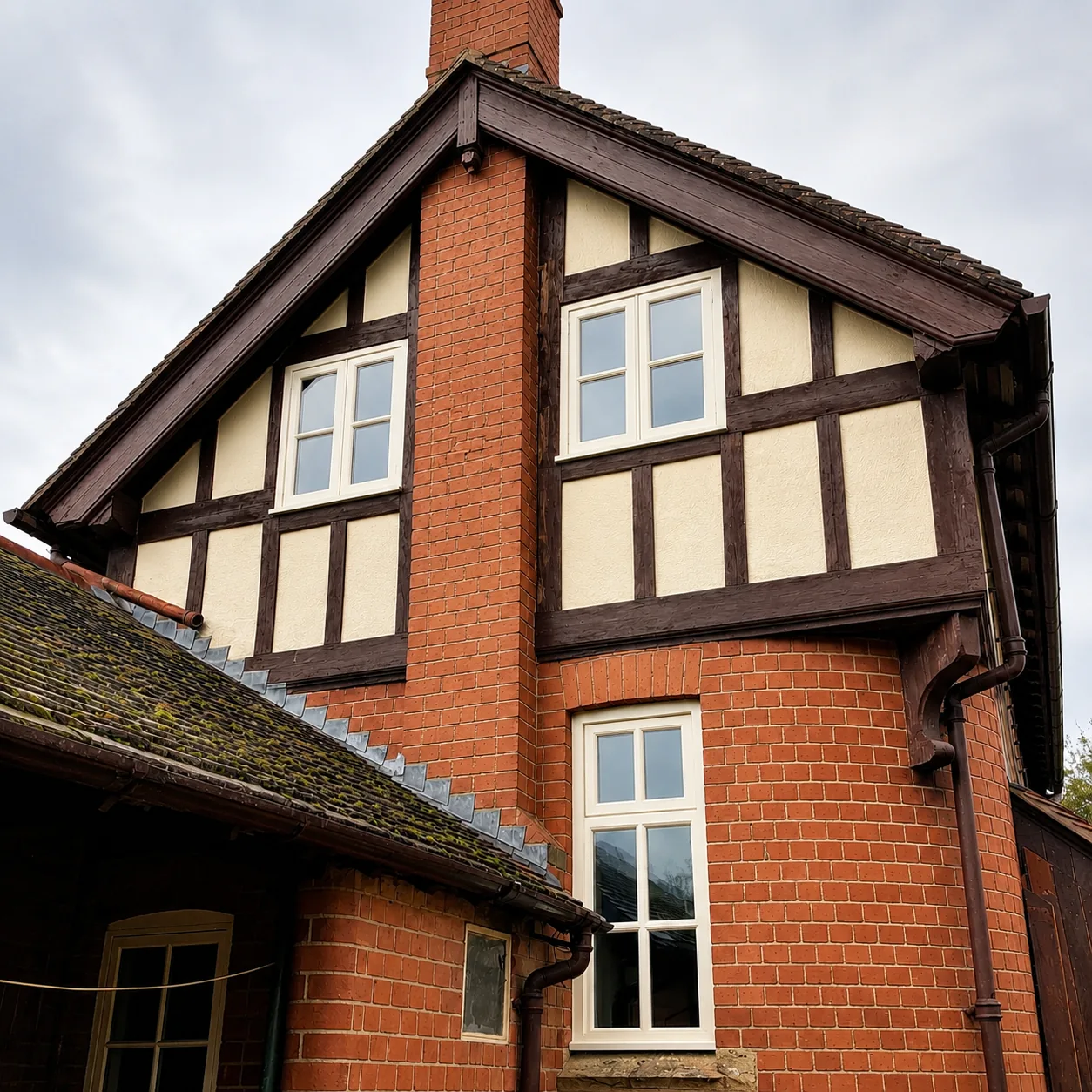 Windows in a timber-framed house