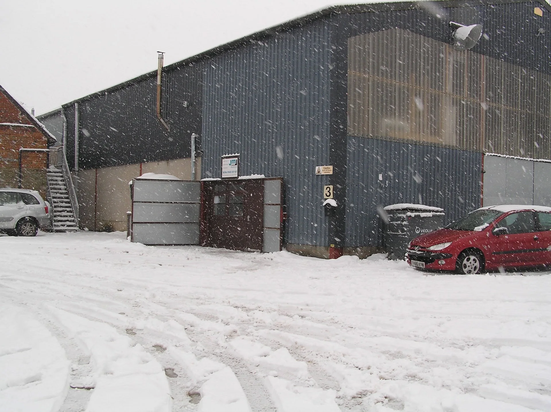 Workshop building in winter