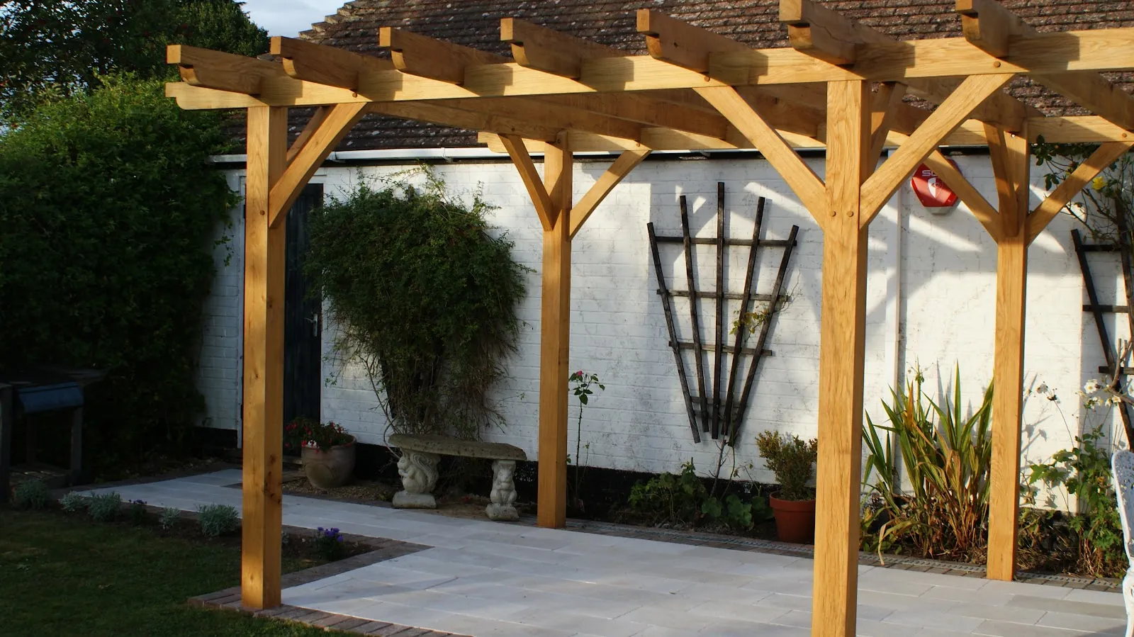 Timber pergola in a garden