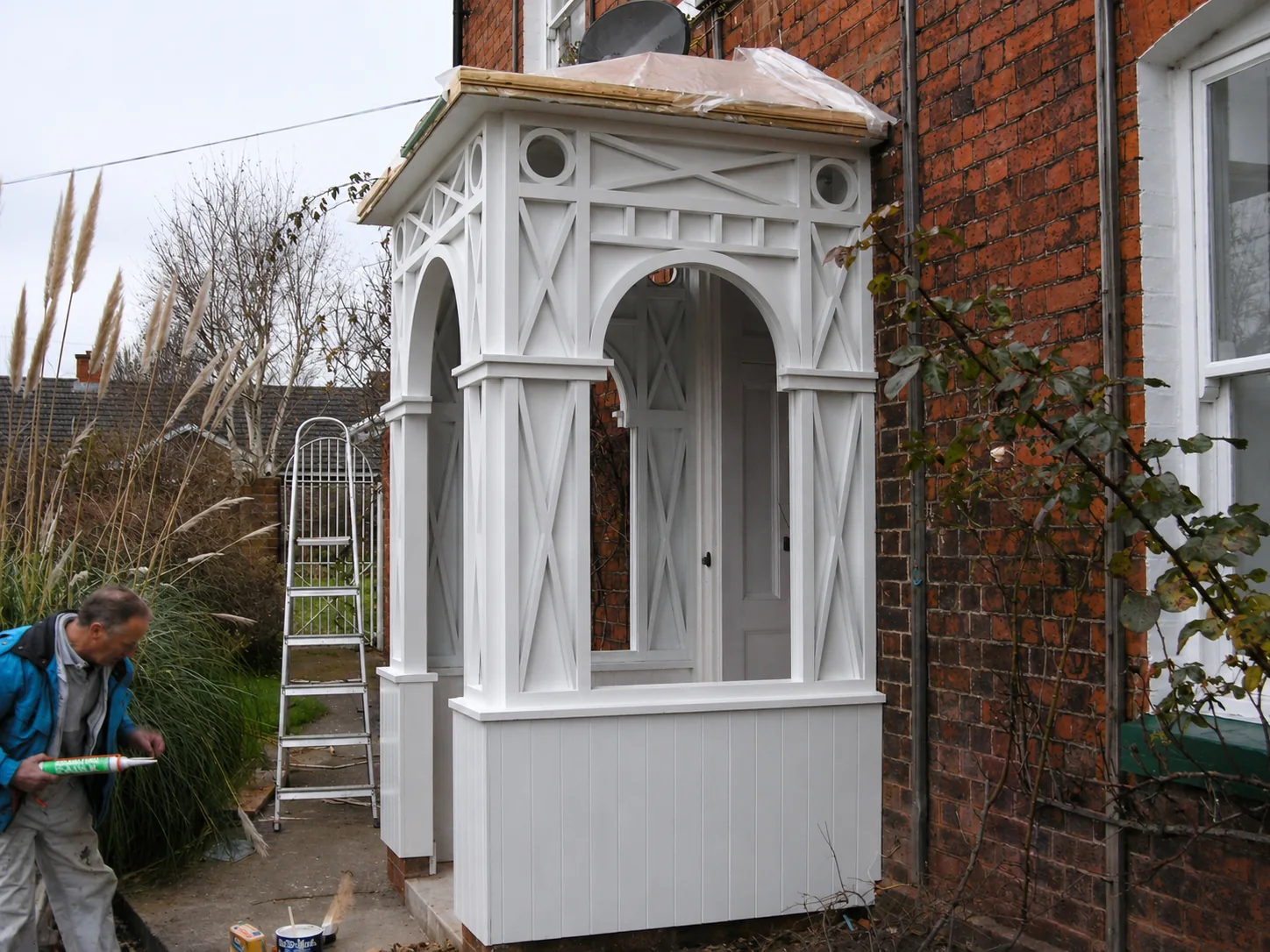 Enclosed painted timber porch